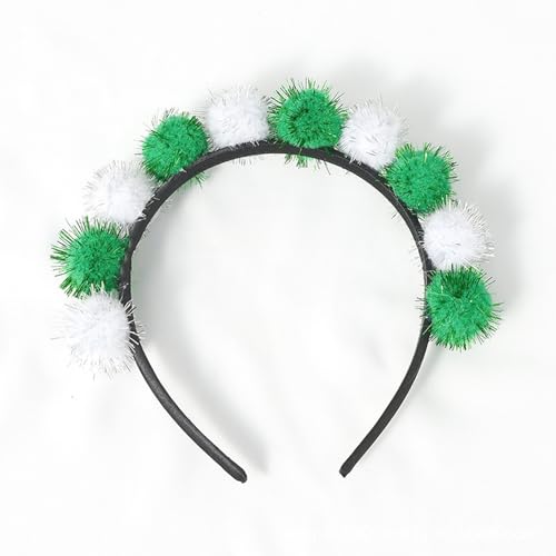 Haarreif Pompon Karneval Haarband Regenbogen mit Bunte Pompons Glänzender Stirnband Fasching Kostüm Clown Haarschmuck Bommel Kopfschmuck Karnevalskostüm Accessoires Geburtstag Mottoparty (B) von Kielsjajd