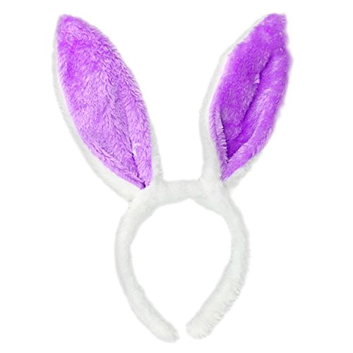 Hasenohren Haarreif , Hasen Ohren Haarreifen Plüsch Hasenohren Stirnband Haarbänder, Kaninchenohren Haarreif Ostern Bunny Kostüm Kaninchen Ohren Stirnband Party Kinder Erwachsene (Purple, One Size) von Kielsjajd