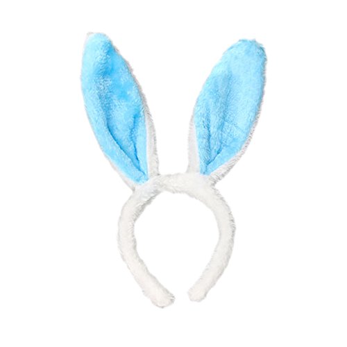 Hasenohren Haarreif , Hasen Ohren Haarreifen Plüsch Hasenohren Stirnband Haarbänder, Kaninchenohren Haarreif Ostern Bunny Kostüm Kaninchen Ohren Stirnband Party Kinder Erwachsene (Sky Blue, One Size) von Kielsjajd