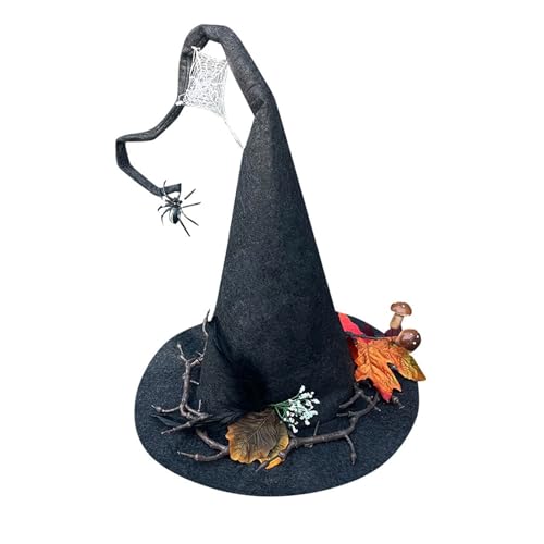 Kielsjajd Hexenhut für Hexenkostüm Halloween Hexenhut,Hexenhut Groß,Halloween Schwarzer Hexenhut, Zubehör- Zauberer Hut Karnevalshut ideal zu, Karneval, Halloween (Black, One Size) von Kielsjajd