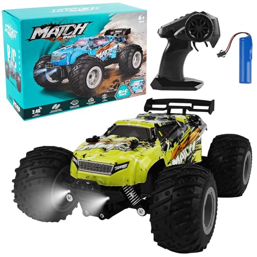 Kihhvlo Ferngesteuertes Auto, Hohe Geschwindigkeit RC Rennauto, 20KM/H 2,4GHz, Fernbedienung LKW mit wiederaufladbaren Batterien, 1:18 RC-All-Terrain-Trucks als Weihnachtsspielzeug-Geschenk von Kihhvlo