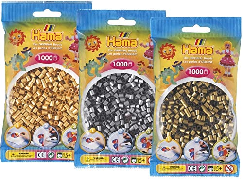 Kiids Midi Bügelperlen-Set Gold/Silber/Bronze je 1000 Stück von Kiids