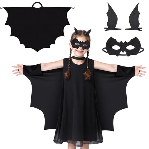 Kiiwah Halloween Kostüm Kinder Fledermaus, Fledermauskostüm mit Maske und Haarspangen Fledermaus Umhang Kinder Halloween Kostüm jungen mädchen für Karneval, Cosplay, Mottoparty Kiiwah Halloween Kostüm Kinder Fledermaus, Fledermauskostüm mit Maske und Haarspangen Fledermaus Umhang Kinder Halloween Kostüm jungen mädchen für Karneval, Cosplay, Mottoparty von Kiiwah