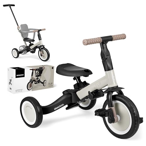 KikkaBoo FLIP Dreirad ab 1 Jahr mit Schubstange - Bis zu 5 Jahre, Laufrad 5-in-1, Umwandelbares Kinderdreirad zum Laufrad mit oder ohne Pedale, verstellbar und umbaubar, Beige KikkaBoo FLIP Dreirad ab 1 Jahr mit Schubstange - Bis zu 5 Jahre, Laufrad 5-in-1, Umwandelbares Kinderdreirad zum Laufrad mit oder ohne Pedale, verstellbar und umbaubar, Beige von Kikka Boo