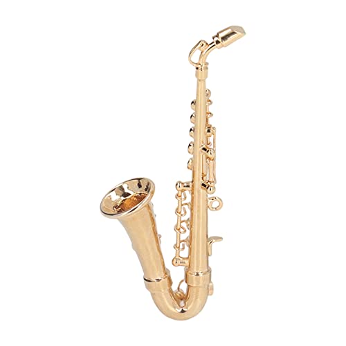 1 X Saxophon-Modell – Mini-Saxophon-Modell aus Messing, Hohe Simulation, Exquisites Musikinstrument-Ornament mit Goldener Schnur von Kikumi