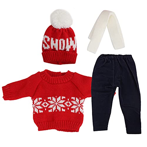 Babypuppenkleidung, Weihnachtspullover, Hosen, Mützen, Accessoires für 18-Zoll-Puppen (Q18-782) von Kikumi