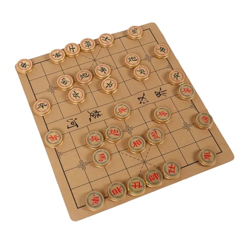 Chinesisches Schachspiel Traditionelles Strategie -Brettspiel Xiangqi Reisespiel für 2 Spieler mit Faltbarem Schachbrett und Goldschachtschachtel für Besprechungen von Kikumi