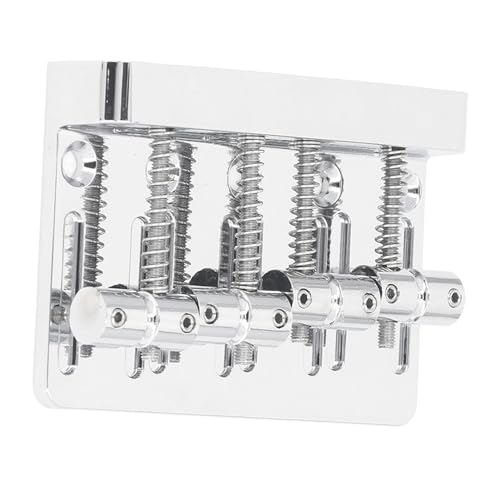 E-Bass-Steg-Saitenhalter, Fester 4-Saiter-Saitensattel mit Verdickter Grundplatte, Inbusschlüssel (Silber) von Kikumi