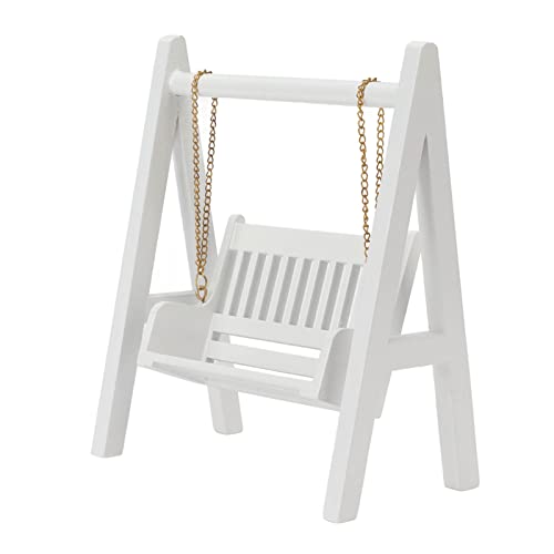 Kikumi 1/12 Puppenhaus-Schaukel mit Goldkette, Weiße Miniatur-Holzschaukel, Exquisite Mini-Puppenhaus-Holzmöbel, Puppenhaus-Hängematte, Puppenpark-Dekorationen Kikumi 1/12 Puppenhaus-Schaukel mit Goldkette, Weiße Miniatur-Holzschaukel, Exquisite Mini-Puppenhaus-Holzmöbel, Puppenhaus-Hängematte, Puppenpark-Dekorationen von Kikumi