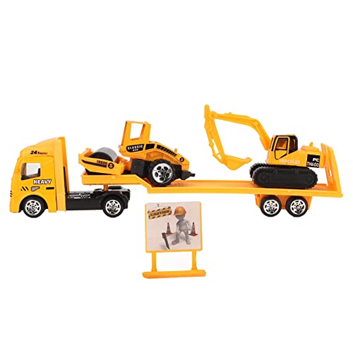 Kikumi 4-teiliges Set 1:64 Alloy Engineering Car Vehicle Playset Set Simulation Construction Trailer (Typ A) von Kikumi