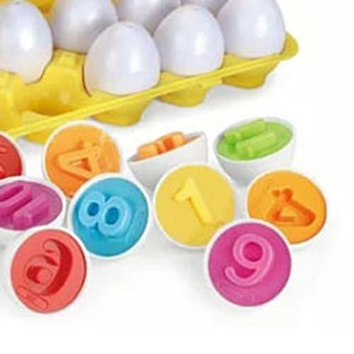 Kikumi Lustiges Eier-Matching-Spielzeug, 12-teiliges Formen-passendes Eier-Set, Pädagogisch Frühe Lernformen und Sortiererkennungsfähigkeiten für, Babys, Kleinkinder von Kikumi