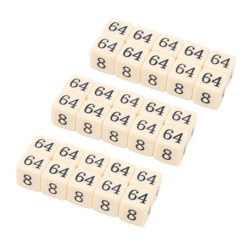 Kikumi Numerical 6 -Side -Sided Dice, 30 Einheiten, 15,5 Mm, Vielfachen von 2 Mathematischen Würfel für, Bildung, Mathematikzählunterricht (Beige) von Kikumi