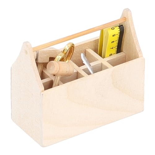 Kikumi Puppenhaus-Miniatur-Werkzeugkasten aus Holz mit Multifunktionalen Simulationswerkzeugen für 1/12 Puppenhaus Kikumi Puppenhaus-Miniatur-Werkzeugkasten aus Holz mit Multifunktionalen Simulationswerkzeugen für 1/12 Puppenhaus von Kikumi