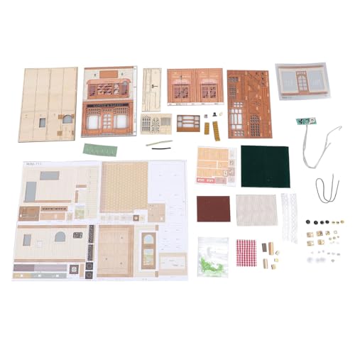 Mini Wooden House Kit Seite: Dekorative Sammlerstück für Home Cafés Buchhandlungen von Kikumi