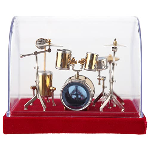 Miniatur-Musikinstrument-Schlagzeug-Set, Modell-Display, Mini-Ornamente, Heimdekoration (14cm) von Kikumi