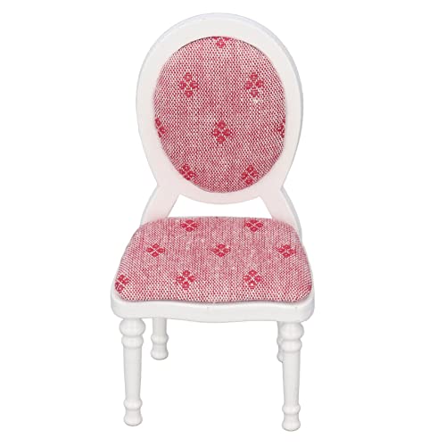 Puppenhaus-Stuhl, weiß, Retro-Simulation, Holzstuhl mit Hoher Rückenlehne, 1:12, Mini-Puppenhaus-Möbel, Ornamente Puppenhaus-Stuhl, weiß, Retro-Simulation, Holzstuhl mit Hoher Rückenlehne, 1:12, Mini-Puppenhaus-Möbel, Ornamente von Kikumi