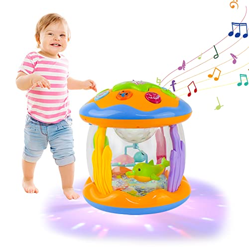 Musikalische Spielzeuge für Babies, Baby Licht Projektor Ocean Baby Musikspielzeug Babys Frühes Lernen Babys Spielzeugs mit Licht und Musik Spielzeugs ab 1 Jahr für Kinder Kleinkind Krabbeln Lernen von Kikuo