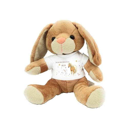 Kilala Hase Kuscheltier für die Zuckertüte Schultüte mit Wunschname Hase Topping für die Schultüte (Pferd beige) von Kilala