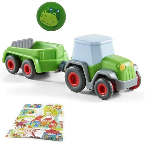 KiLaLa Haba Kullerbü Traktor mit Anhänger und Holzkugel Frosch Fabian Geschenkset von Kilala