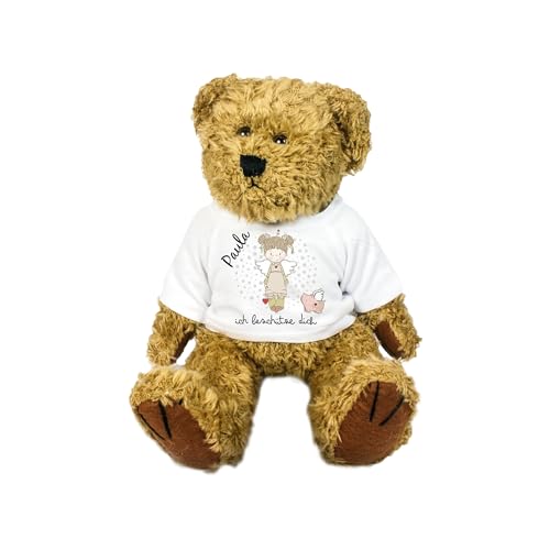 Teddy Kuscheltier Bär Stofftier Gute Besserung mit Wunschname personalisiert Trostspender für Groß & Klein bei Krankheit (Schutzengel grün/rosa) von Kilala