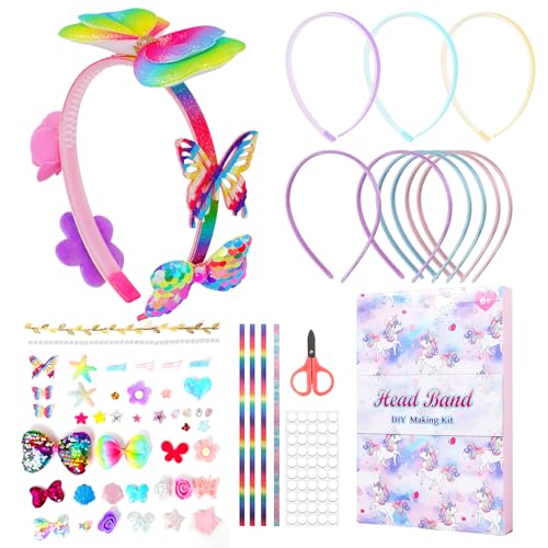 Kimimara DIY Haarband Herstellung Craft Kit - Mädchen Mode Kopfbedeckungen kreative Herstellung Hair Styling Kits Kinderspielzeug 5-12 Jahre Geschenke Requisiten (A) von Kimimara