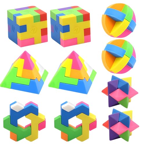 Kinder Radiergummi Würfel Puzzle Set - 10 Stück 3D Radierer Zauberwuerfel Puzzle Eraser Cube Montage Puzzle Spielzeug für Kinder Geburtstag Geschenk Souvenir Party Spielzeug Spiele mitgebsel von Kimimara