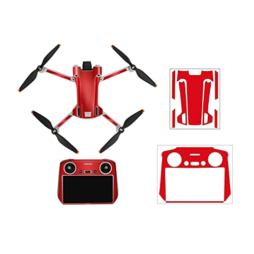 Kimyoaee Mini 3 Pro Skin Aufkleber für DJI Mini 3 Pro Kamera Drohne Quadcopter Körper Arm RC Fernbedienung Full Set Aufkleber Wrap Zubehör Wasserdicht (Aurora Red) von Kimyoaee