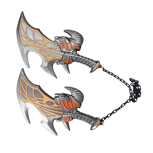 Mittelalterliche Leviathan Axt Fantasy Blades of Chaos Foam Schwert Axt Kratos Klinge des Exils Schaum Schwert Axt Voll Upgraded Leviathan God-War Viking Foam Axt Cosplay Prop 1:1 Replik (Upgrated von KinStore