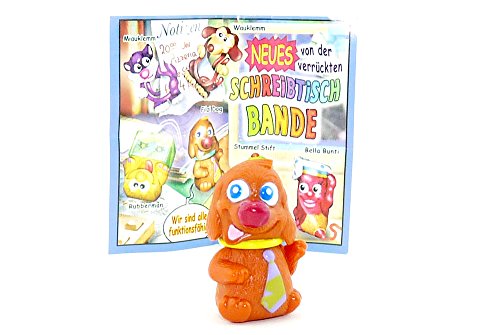 Kinder Überraschung Filzi Dog mit gelben Halsband + BPZ (Schreibtischbande 2004) von Kinder