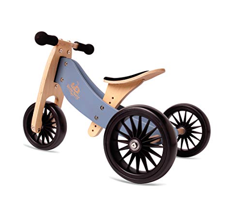 Kinderfeets 2-in-1 Holz Balance Fahrrad Dreirad Tiny Tots Plus - Schiefer Blau von Kinderfeets