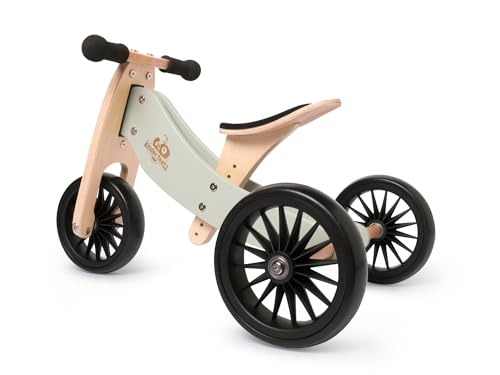 Kinderfeets 2-in-1 Holz Balance Fahrrad Dreirad Tiny Tots Plus - Silber Salbei von Kinderfeets