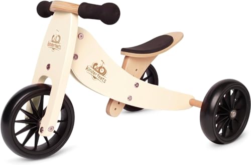 Kinderfeets 2-in-1 Holz Balance Fahrrad Dreirad von 1 Jahr Tiny Tots - Creme von Kinderfeets