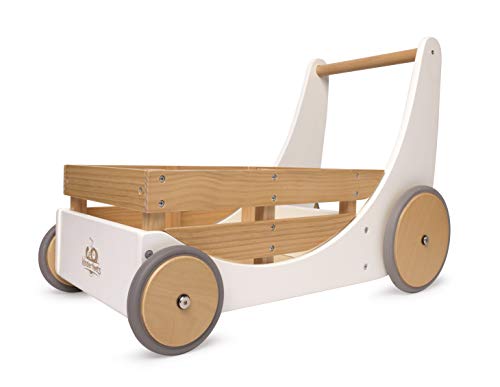 Kinderfeets 2-in-1-Wagen und Lauflernwagen aus Holz - Weiß von Kinderfeets