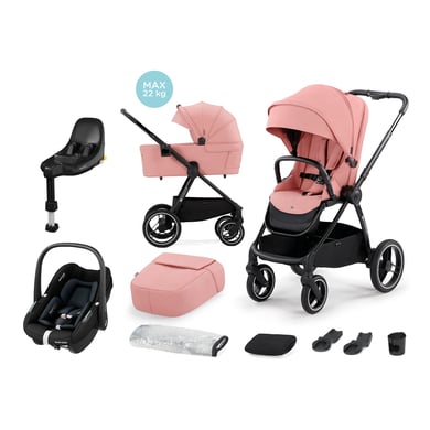 Kinderkraft Kombikinderwagen NEA 2 in 1 ash pink inkl. MAXI COSI Babyschale Pebble S Tonal Black und Basisstation FamilyFix S Black von Kinderkraft