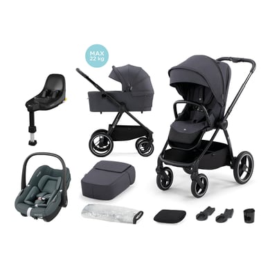 Kinderkraft Kombikinderwagen NEA 2 in 1 deep gray inkl. MAXI COSI Babyschale Pebble S Tonal Graphite und Basisstation FamilyFix S Black von Kinderkraft