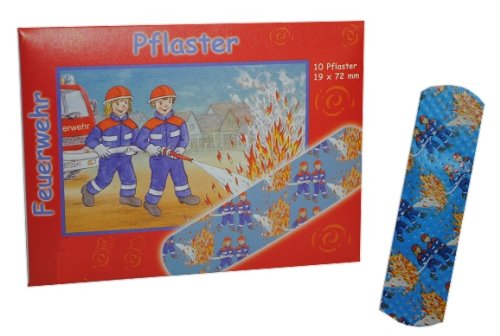 alles-meine.de GmbH 10 Kinderpflaster im Nachfüllpack mit Feuerwehr Motiv Junge Jungen Kind Kinder von Kinderland