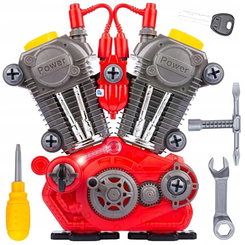 Kinder Auto Motor Bausatz mit Licht & Sound – Spielzeug zum Schrauben & Reparieren ab 3 Jahre – Lernspielzeug Mechaniker Set inkl. Werkbank & Werkzeug – Konstruktionsspielzeug für Jungen & Mädchen Kinder Auto Motor Bausatz mit Licht & Sound – Spielzeug zum Schrauben & Reparieren ab 3 Jahre – Lernspielzeug Mechaniker Set inkl. Werkbank & Werkzeug – Konstruktionsspielzeug für Jungen & Mädchen von Kinderplay