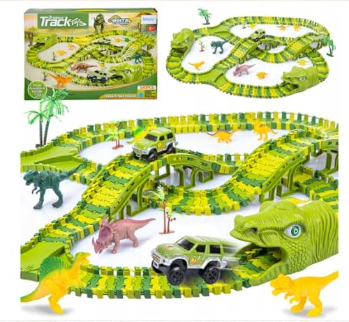 Kinderplay Dino Rennbahn Auto Spielzeug – 360cm Rennstrecke mit 240 Teilen, Dinosaurier Spielset mit Brücken, Tunneln & Auto – Geschenk für Kinder ab 3 Jahren Kinderplay Dino Rennbahn Auto Spielzeug – 360cm Rennstrecke mit 240 Teilen, Dinosaurier Spielset mit Brücken, Tunneln & Auto – Geschenk für Kinder ab 3 Jahren von Kinderplay