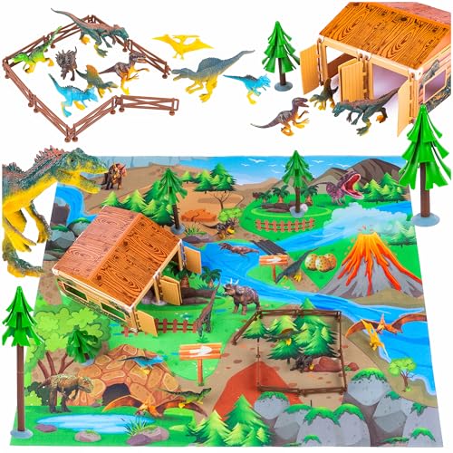 Kinderplay Dinosaurier Spielzeug Set – 72-teilig mit Rutschfester Spielmatte 79 x 70 cm – Rollenspiel für Kinder ab 3 Jahren – Figuren aus robustem Kunststoff Kinderplay Dinosaurier Spielzeug Set – 72-teilig mit Rutschfester Spielmatte 79 x 70 cm – Rollenspiel für Kinder ab 3 Jahren – Figuren aus robustem Kunststoff von Kinderplay