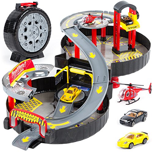 Parkgarage Parkhaus KP2819 Autogarage Autos Spielzeug Tankstelle NEU Helikopter von Kinderplay