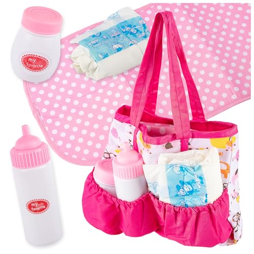 Kinderplay Puppen Pflege Set mit Wickeltasche – Puppenzubehör für Rollenspiele, inkl. Flasche, Windel & Wickelunterlage – Geschenkidee für Mädchen ab 3 Jahren Kinderplay Puppen Pflege Set mit Wickeltasche – Puppenzubehör für Rollenspiele, inkl. Flasche, Windel & Wickelunterlage – Geschenkidee für Mädchen ab 3 Jahren von Kinderplay