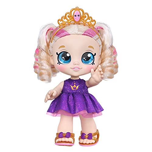 Kindi Kids Tiara Sparkles Royal Candy Scented Big Sister Offizielle 25,4 cm Kleinkind Puppe mit Wackelkopf, großen Glitzeraugen, Wechselkleidung und abnehmbaren Schuhen von Kindi Kids