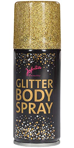 Das Kostümland Jofrika - Glitter Body Spray - Gold - Glitzernde Farbe Gesicht Körper Akzente Kostüm Schminke Make up Fasching Karneval von Kindpack