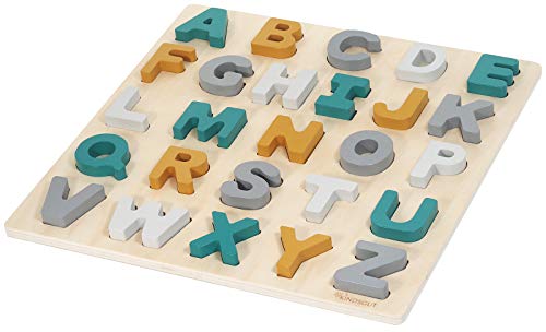 Kindsgut ABC-Puzzle, Buchstaben Holzpuzzle in dezenten Farben, Caspar von Kindsgut