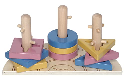 Kindsgut Steck-Puzzle Regenbogen, Förderung der Motorik, Holzspielzeug, Lernspielzeug für Kleinkinder, Geschenkidee für Geburtstage und Feiern, 9 Teile, Ida von Kindsgut