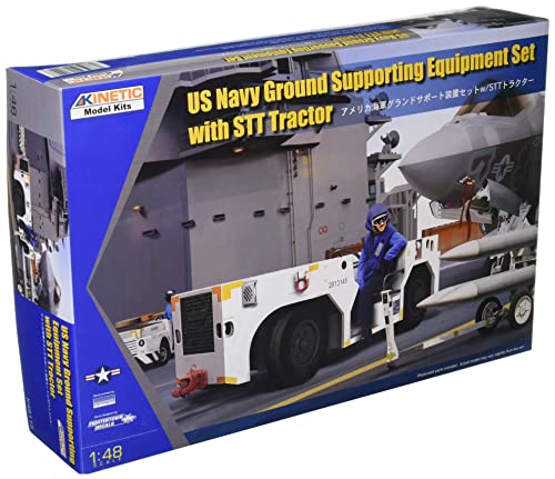 Kinetic Modell-Kits Modellflugzeug US Navy Ground Supporting Equipment Set mit Stt Traktor von Kinetic Model Kits