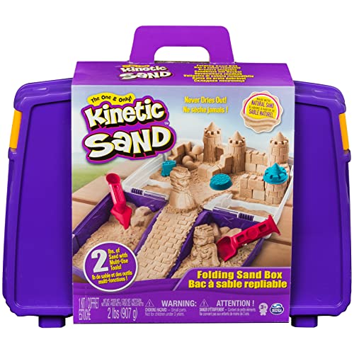 Kinetic Sand 6054898-6037447 creative sets Koffer-mit 907 g magischem Sand aus Schweden, 5 Förmchen und 2 Werkzeugen für kreatives Indoor-Sandspiel, ab 3 Jahren, Single von Kinetic Sand