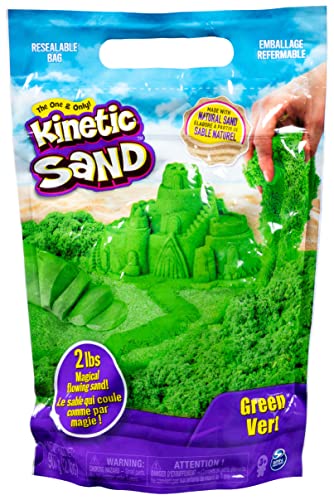 Kinetic Sand 907 g Sand Grün im wiederverschließbaren Beutel - magischer Sand für kreatives Indoor-Sandspiel, Hergestellt in Schweden, für Kinder ab 3 Jahren von Kinetic Sand