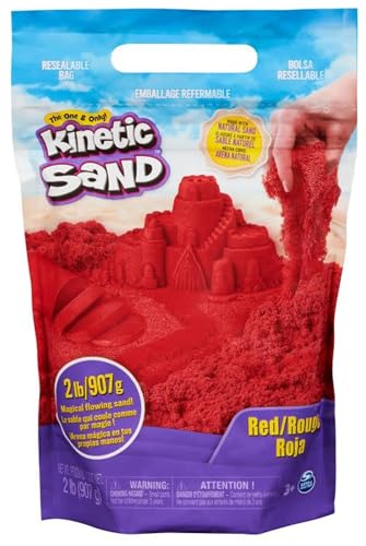 Kinetic Sand 907 g Rot - original kinetischer Sand aus Schweden, fließt magisch und lässt Sich optimal Formen, für kreatives und entspannendes Indoor-Sandspiel, für Kinder ab 3 Jahren von Kinetic Sand