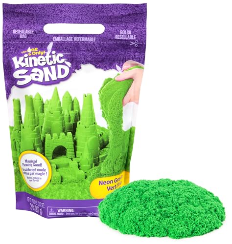 Kinetic Sand 907 g Sand Grün im wiederverschließbaren Beutel - magischer Sand für kreatives Indoor-Sandspiel, Hergestellt in Schweden, für Kinder ab 3 Jahren von Kinetic Sand